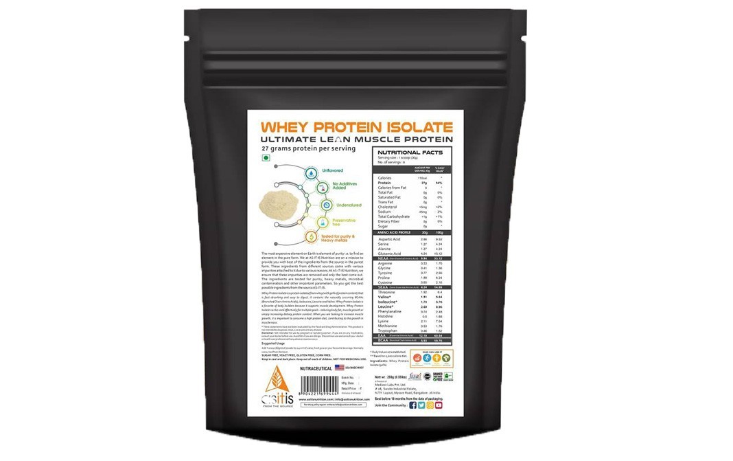 Asitis Whey Protein Isolate    Pack  250 grams